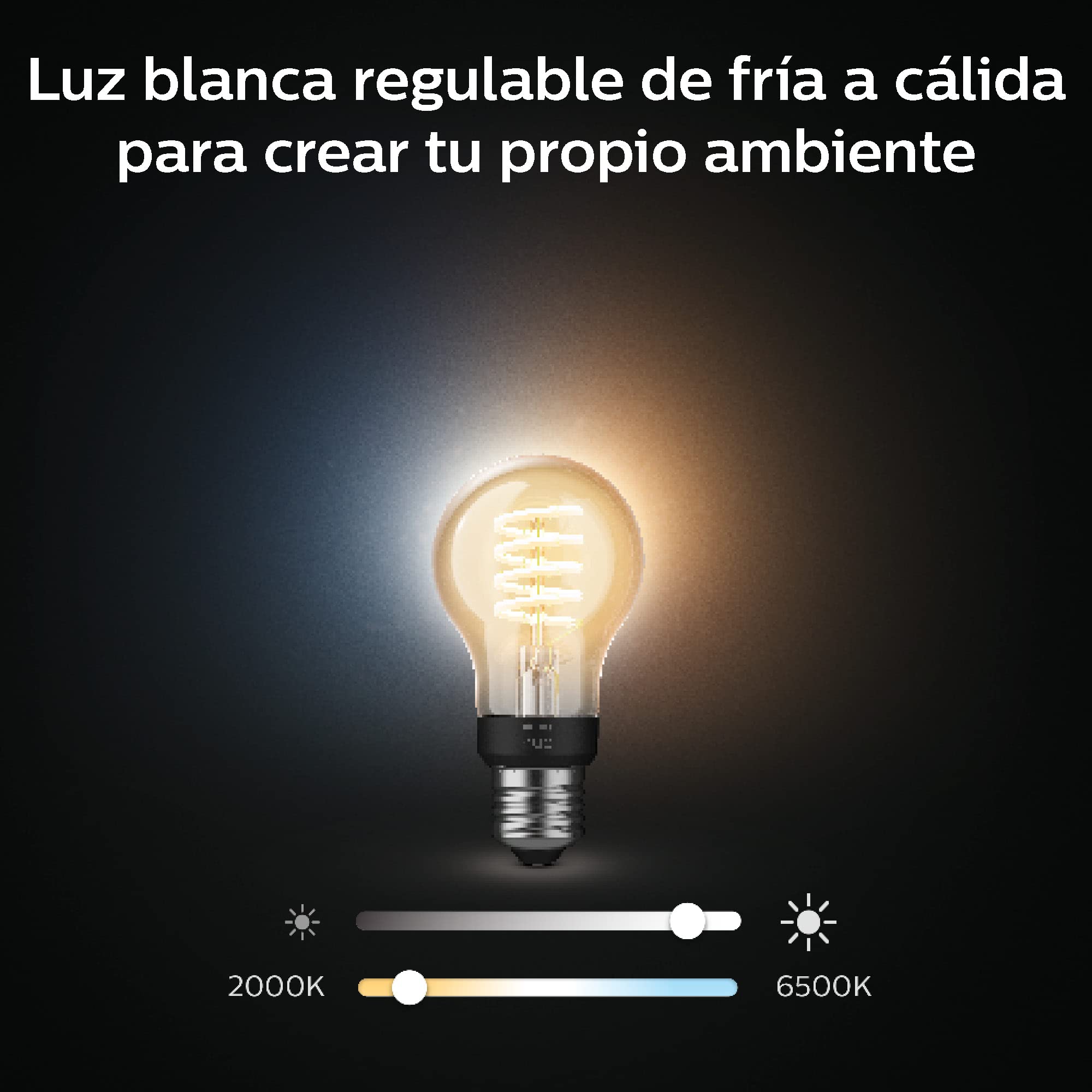 Philips Hue White Filament, Lampadina LED Smart a Filamento, Attacco E27, Luce Bianca Calda, Dimmerabile (Confezione da 3)