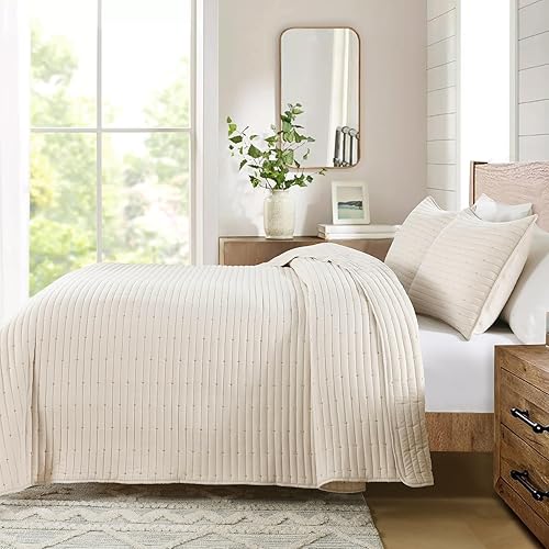 Miniatura 3 de Juego de edredones de tamaño King, reversible, ligero, suave, con 2 fundas de almohada (20 x 36 pulgadas) (blanco, 104 x 90 pulgadas)