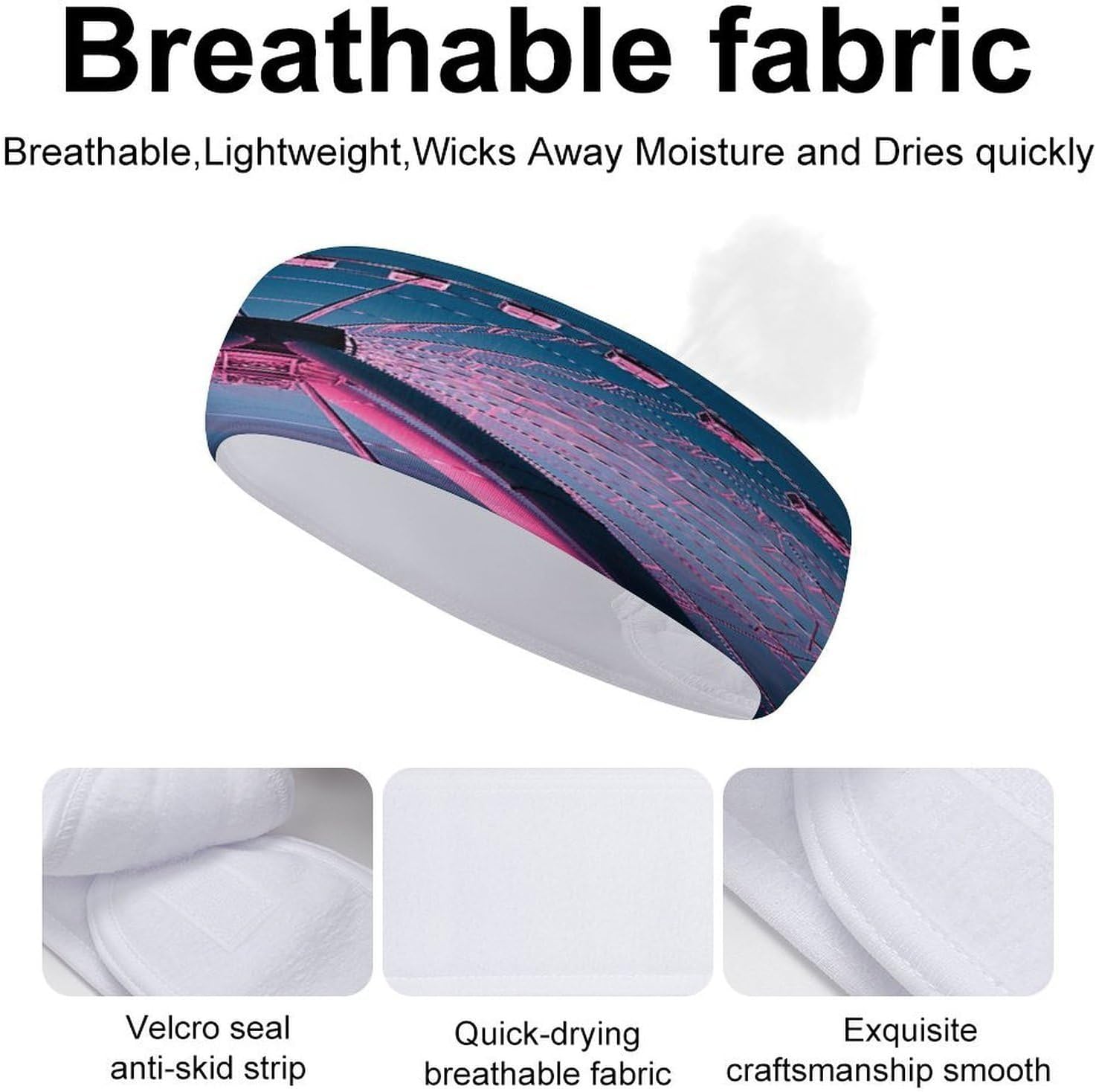 Large Ferris Wheel Sport Headbands Sweatband Athletic Headband