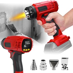 Heat Gun for milwaukee 18V Battery 400W heat gun up to 1202 with LCD Digital Display Hot Air