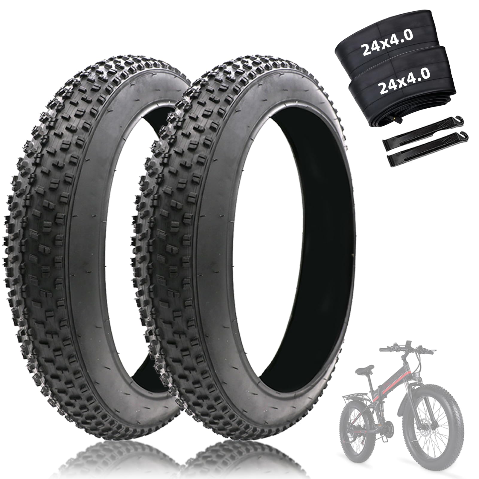 2-PCS 24 X Heavy Duty E-Bike Fat Tubes AV32mm Schrader