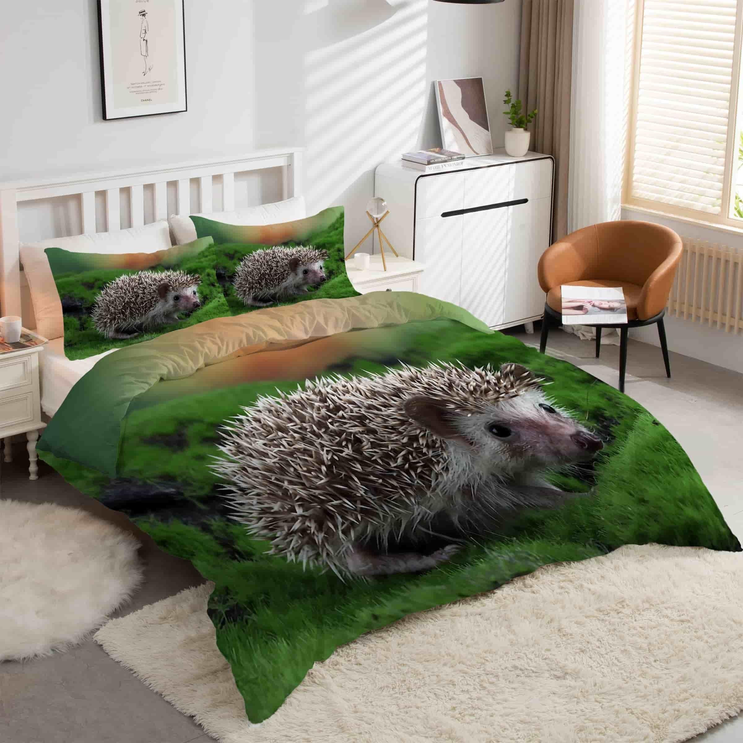 Parure de lit motif hérisson pour créer une chambre cocooning