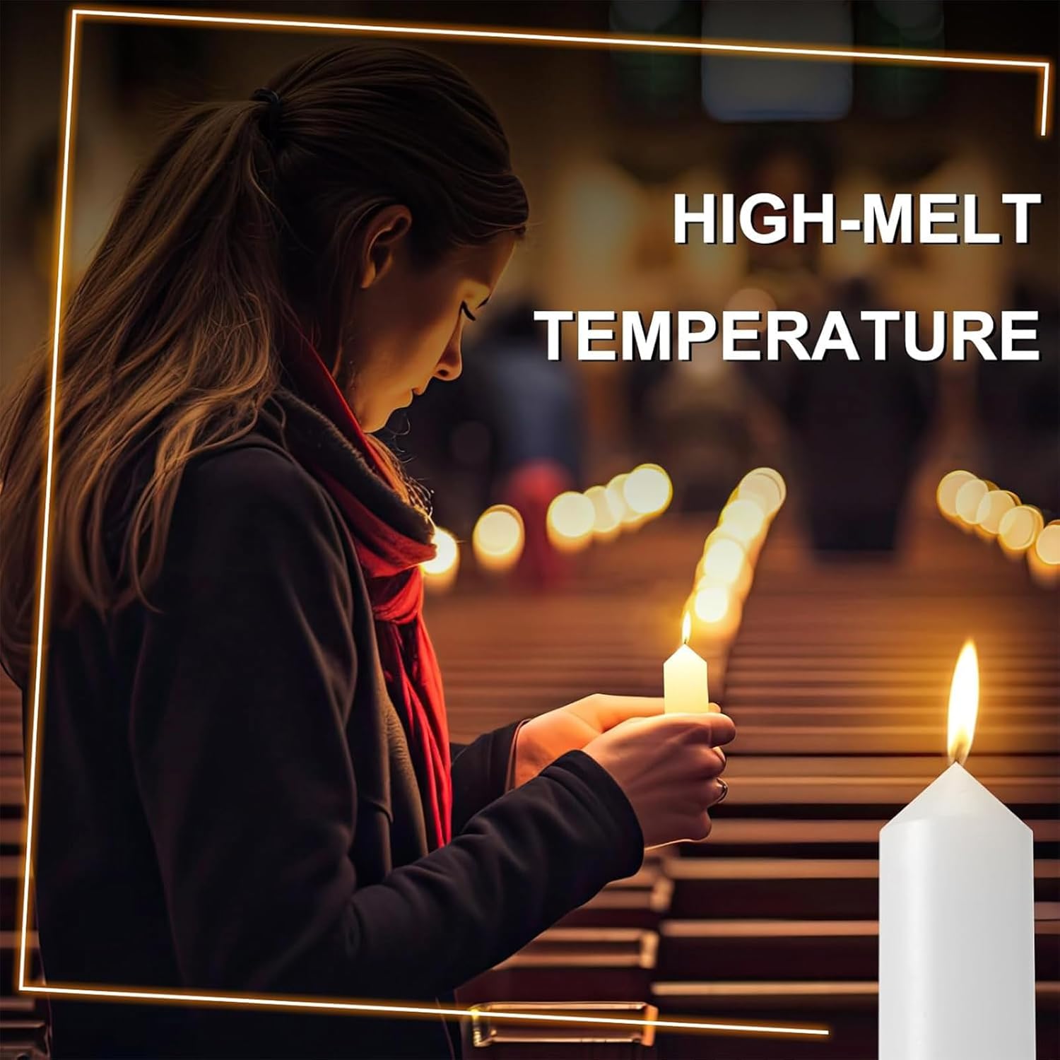 Threlaco 9 Hour Emergency Candles for Lantern (Lantern Not Included) 3.5 Inch White Candles Long Burning Survival Bougie Bulk for Outdoor Camping Power Outage Emergency Survival Preparedness