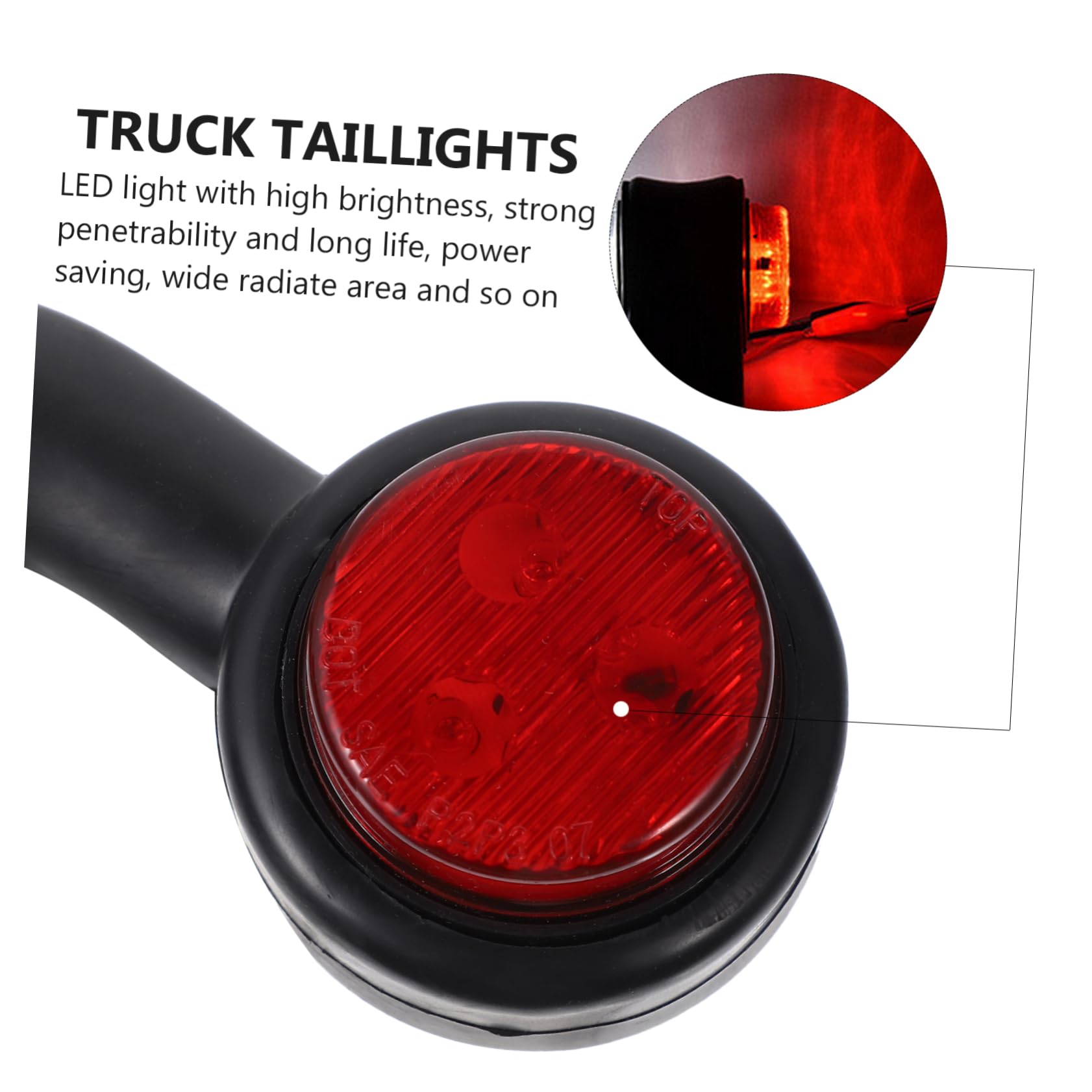 Hemobllo Luci Laterali a LED 12 Smd per Camion e Semirimorchio, Lampade di Posizione Rosso e Bianco in Abs, Facili da Installare per Sicurezza Stradale