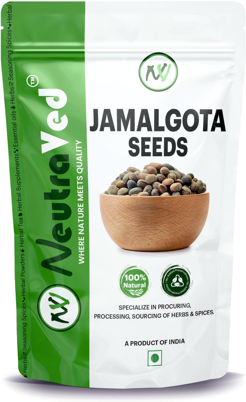 NeutraVed Jamalgota Beej 50G| Jamal gotha, Croton Tiglium | Neervalam - Narchalam - Nepali Japala- Raw Plant Seeds for Traditional Use & Oil Preparation – Not for Consumption- 50G