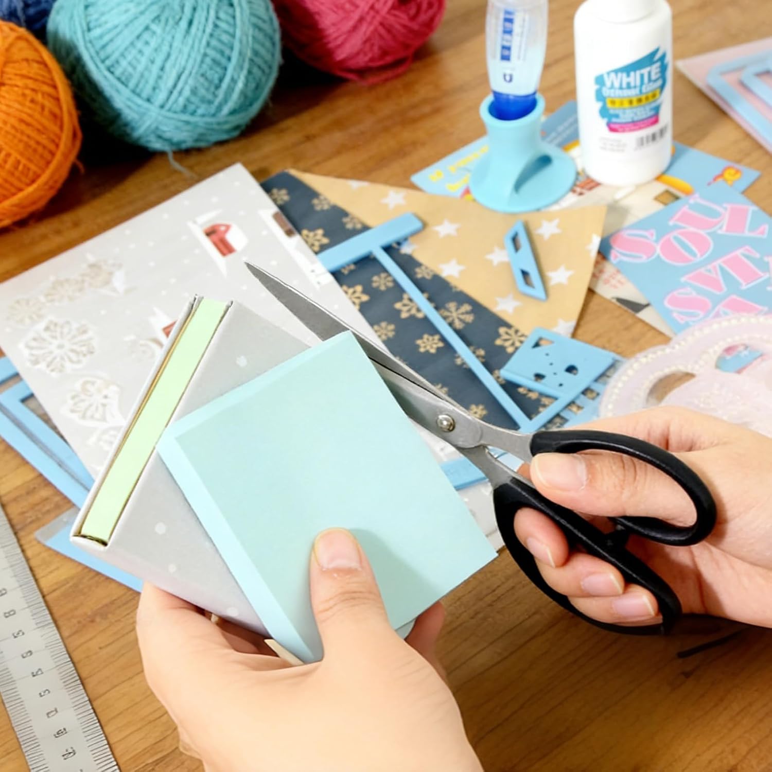 6Pcs Book Binding Tool, Blue Diary DIY Shaped Plastic Template, Calendar Binding Kit Book Spacers for Making Miscellaneous Diaries Beginner Books Notebooks
