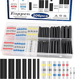 206Pcs Solder Seal Wire Connectors Kit, 120Pcs Heat Shrink Wire Connectors & 86Pcs 3:1 Heat Shrink Tubing Waterproof and Insulated Electrical Wire Terminals for Marine, Automotive