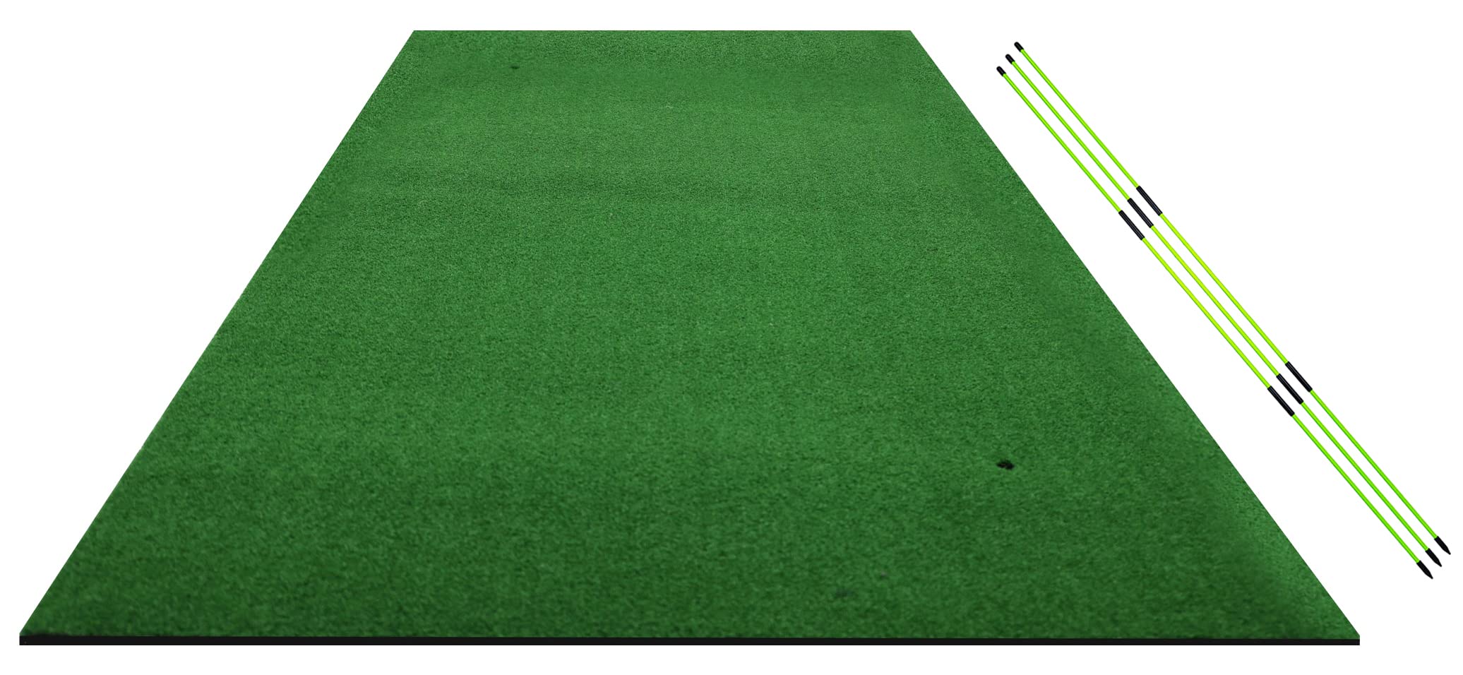 BalanceFrom Golf Hitting Mat with 3x Alignment Sticks, 5 x 3 Feet, 5mm or 15mm Thick Base Commercial Grade Synthetic Turf, No Rubber Tees Included