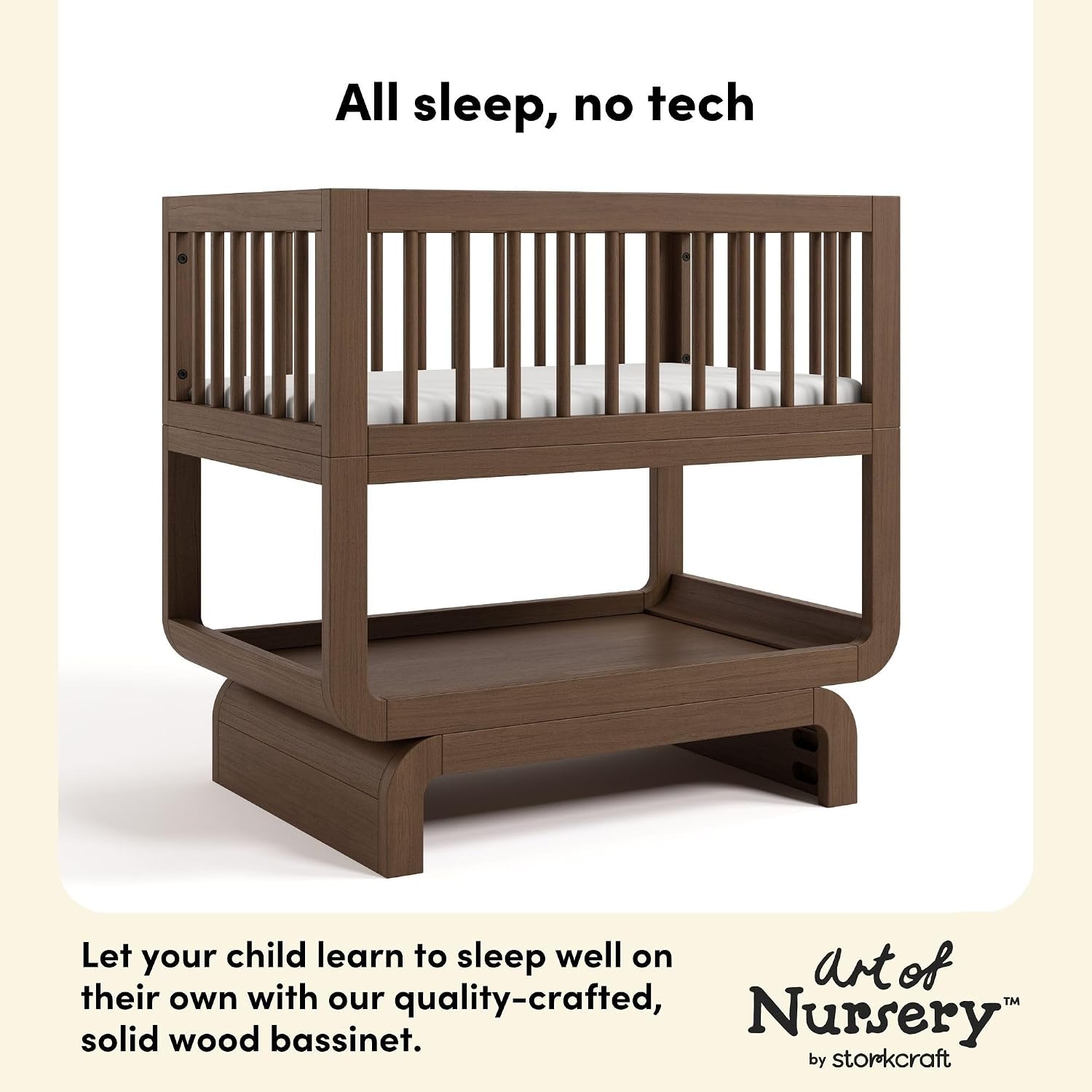 Storkcraft Santorini Deluxe 3-in-1 Convertible Bassinet, Hazelnut image 4