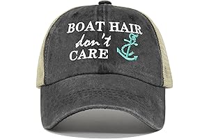 Embroidered Hair, Don't Care Hat for Women
