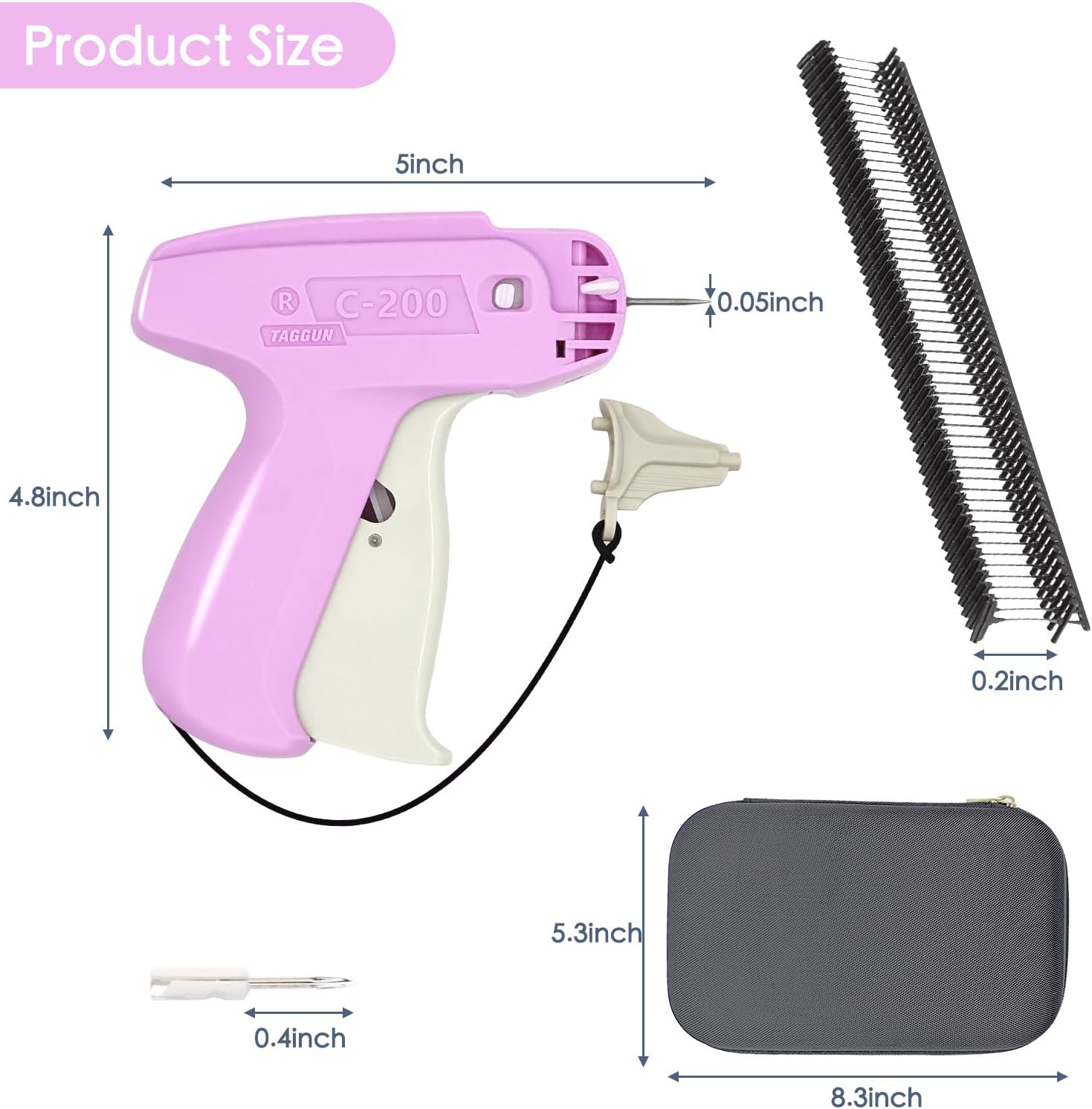 Mini Stitch Gun for Clothes - Quick Clothing Fixer - Handheld Fine Stitch Gun - Micro Tagging Gun Kit Includes 1000 Black Fasteners & 1000 White Fasteners, 6 Needle and Hard Case - Image 5