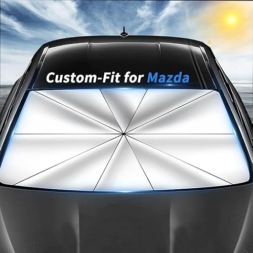 Miniatura 1 de Parasol a medida para el parabrisas de Mazda, rotación de 360, cubierta de sombrilla para automóvil con bloqueo UV para la ventana delantera del