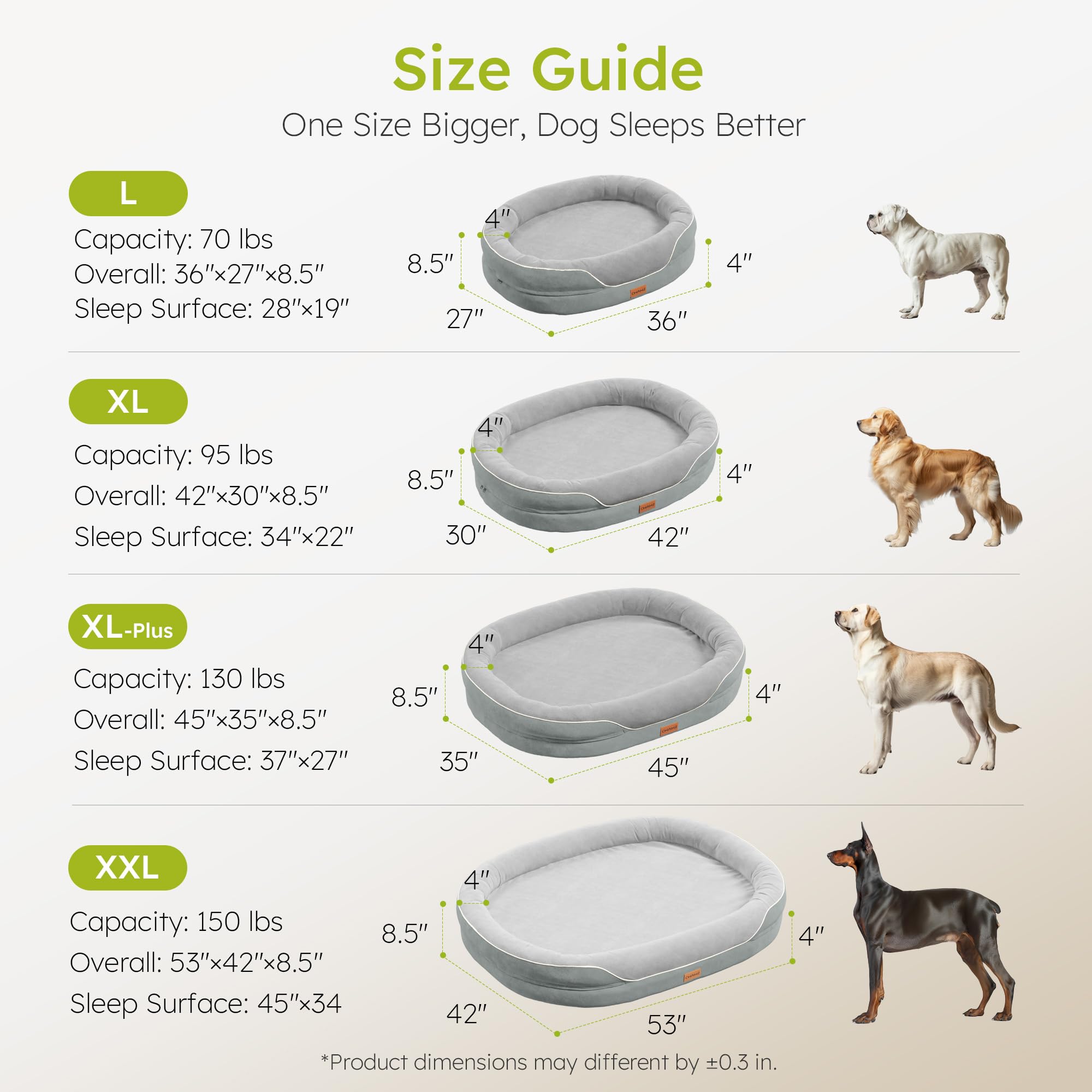 XL Orthopedic Dog Bed, Extra Large Dog Bed, Dog Sofa for Large Sized Dogs with Full-Surround Bolsters, Dual-Sided Dog Cooling Bed with Memory Foam, Washable Sofa with Nonslip Bottom, Light Grey - image 7