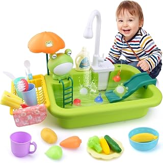 Juguetes de Cocina,Juguetes para Fregadero de Cocina Lavaplatos Eléctrico Playhouse,Juguetes de Fregadero de Cocina,Juguetes de Pesca flotantes,Regalo para niños pequeños y niñas