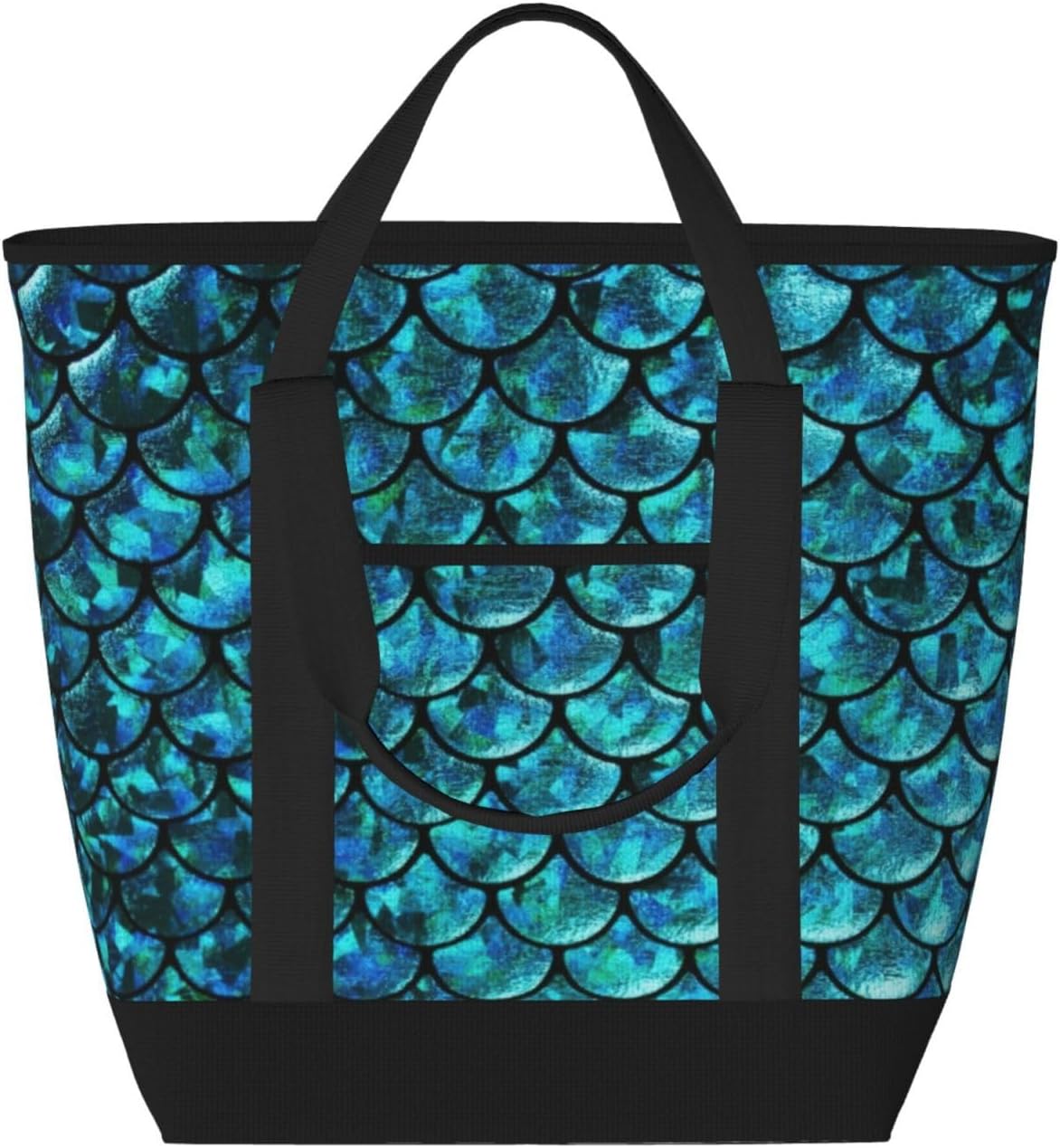Fish Scale. Print Large Cooler Bag Tote Bag,Reusable Grocery Bag,Lunch Box Bag, For Picnic Beach Camping