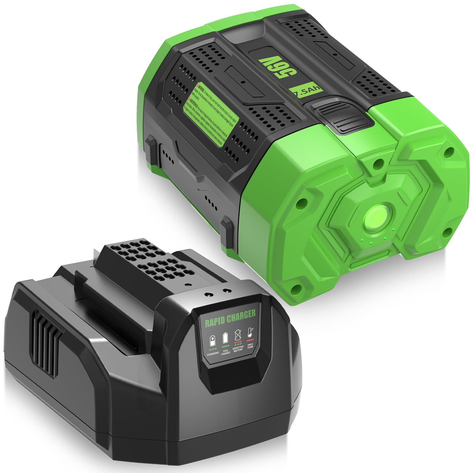 7.5Ah 56V Replacement for EGO Battery and CH2100 Charger Kit(Black)