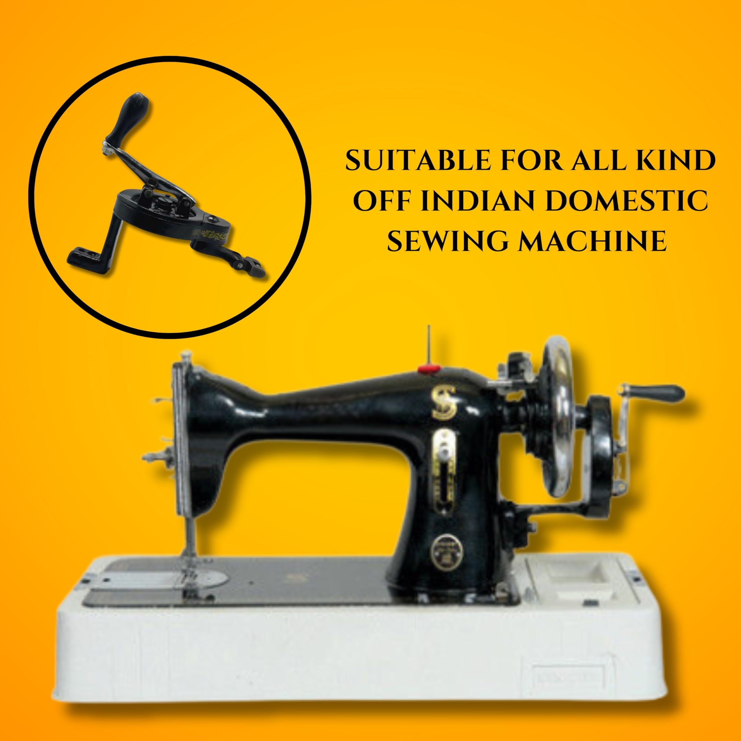 ZENITH Metal Handle Attatchment (HATTHI) Suitable for Home Domestic mauual Sewing Machines. Black — Amazon image 2