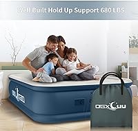 Vista 5 de OGXCUU Colchón de aire Queen con bomba integrada, colchones de aire completo, colchón inflable con autoinflado/desinflado, cama inflable superior