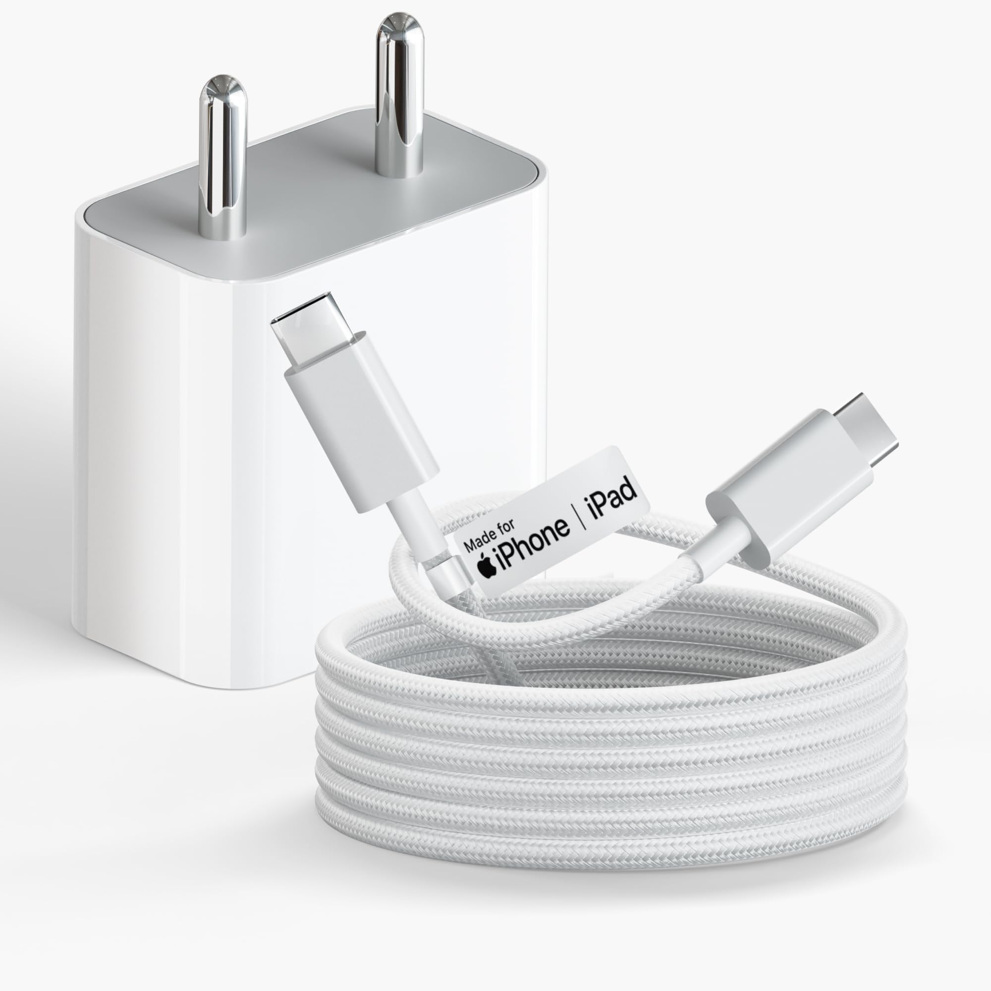 AILKIN 20W iPhone 15/16/17 Compatible USB C to C Fast Charger with Type C Cable, PD Fast Charging Adapter for iPhone 17/16/15 Series, iPad Air, iPad Pro & Mini & Other USB-C Devices