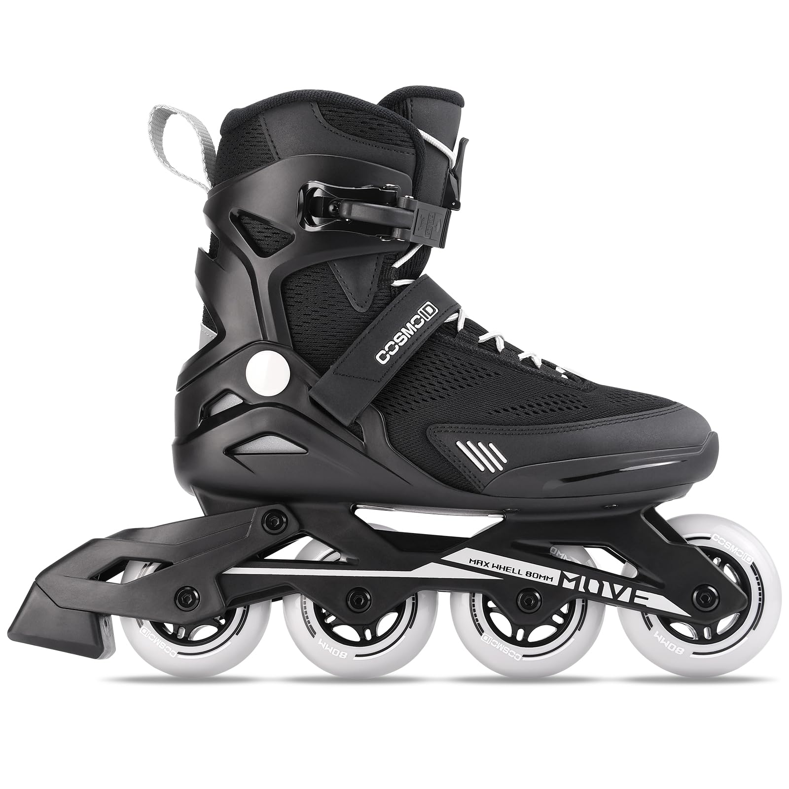 COSMOID Men's Adult Fitness Inline Skate, Outdoor Street Blades Roller Adult Male, Professional Fitness Roller Skates Blades,Black,Size 5-12,Move