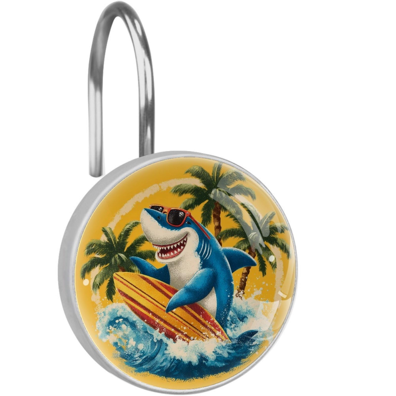 VAPOKF Decorative Shower Curtain Hook, Shark Rustproof Stainless Steel Shower Curtain Hook for Bathroom, Shower Curtain Hangers for Shower Rod