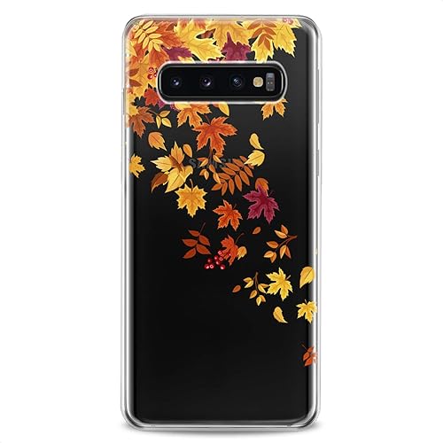 Funda compatible con Samsung S24 S23 S22 Plus S21 FE Ultra S20+ S10 Note 20 S10e S9 Phone Autumn Leaves Nice Girl Flexible Silicona Slim Fit Clear