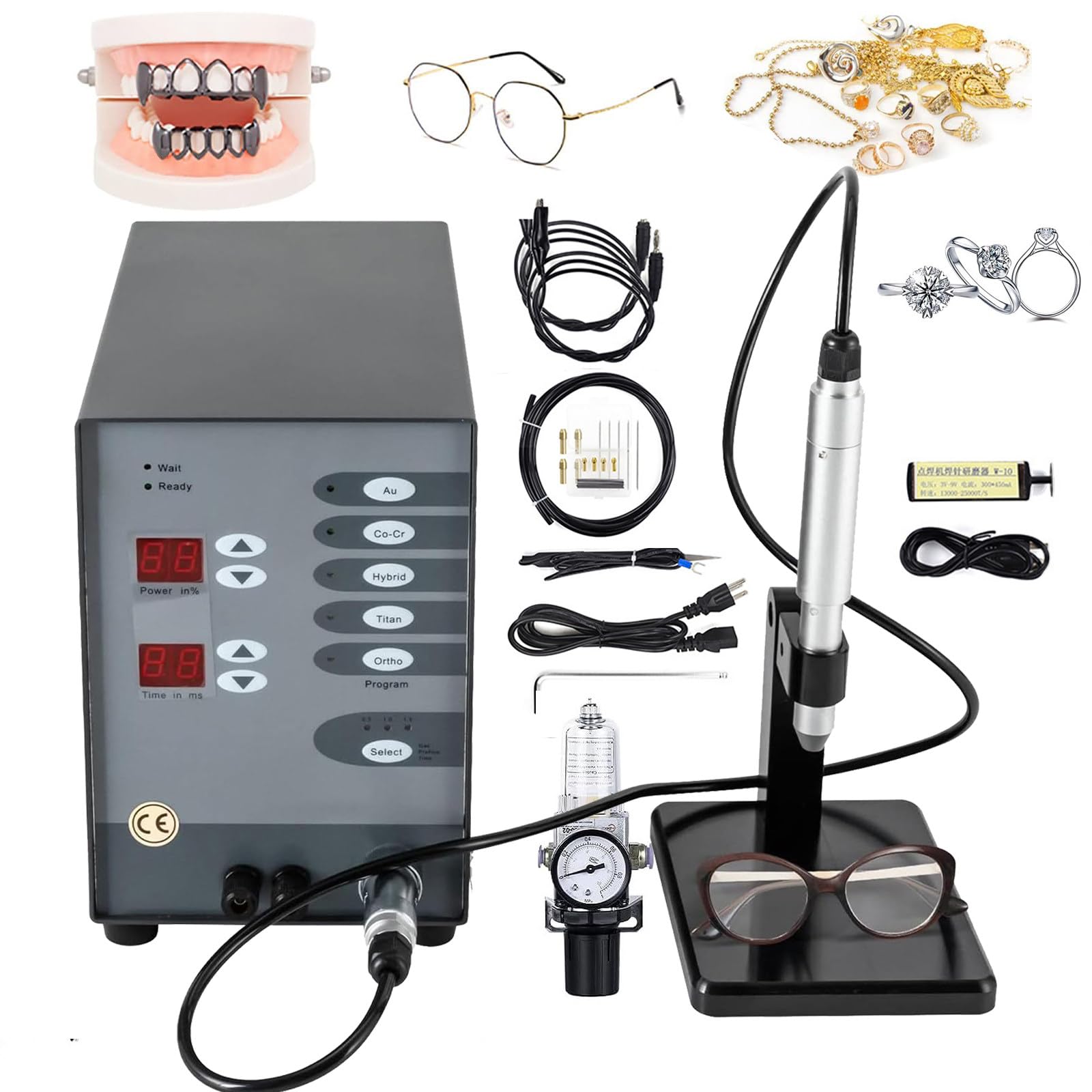 Saldatrice Automatica Ad Arco Ad Argon A Punti CNC, Saldatrice Laser Portatile da 100 W, Kit Saldatore Permanente per Gioielli, Alluminio Dorato Saldabile, Titanio, 50-600 A