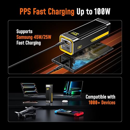 Miniatura 7 de AOHI 240W portátil Power Bank 27600mAh Cargador rápido portátil (99.3wh)+240W USB 4 2.0 Cable 3.3FT