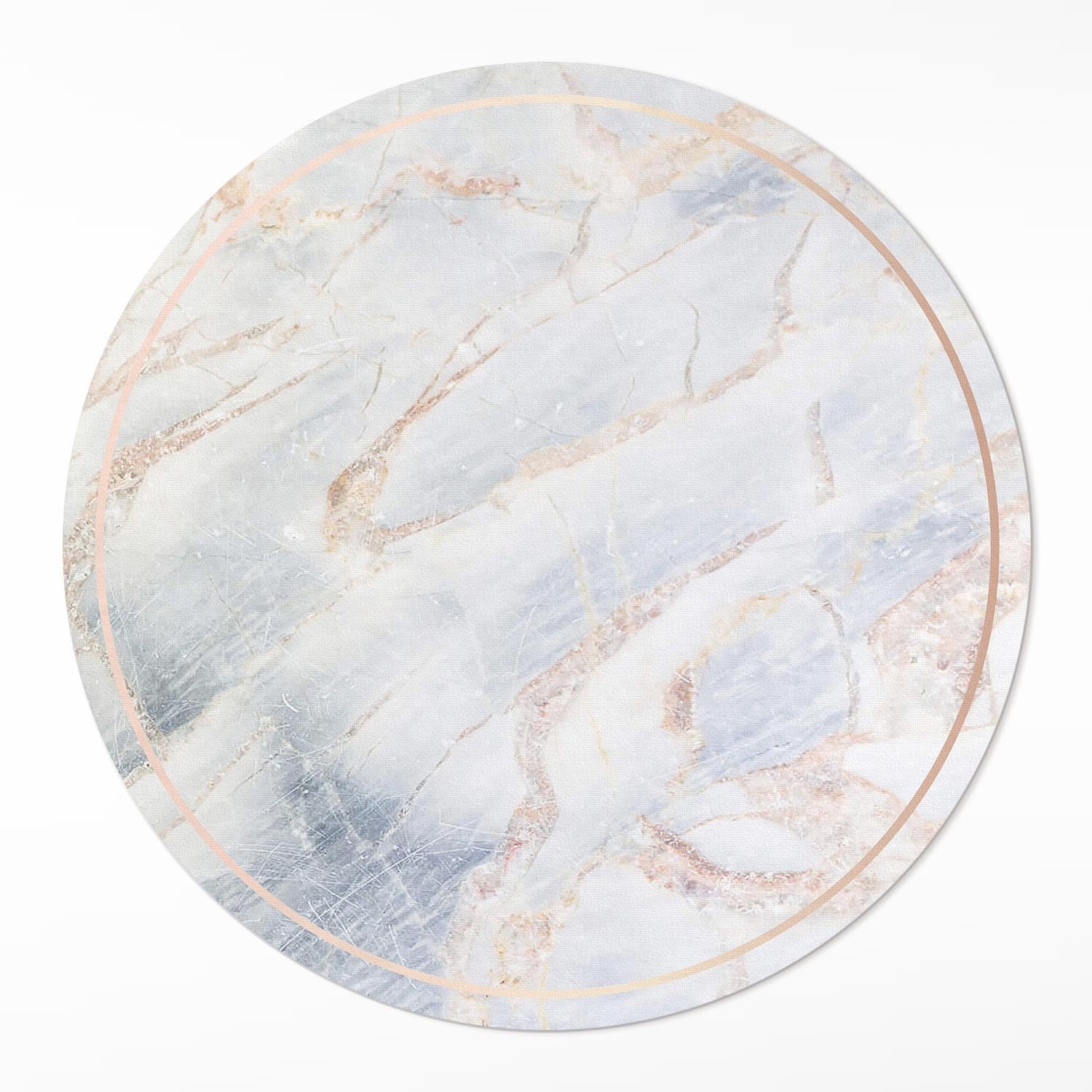 Tapis vinyle rond ø130 cm effet marbre pour le salon et la cuisine