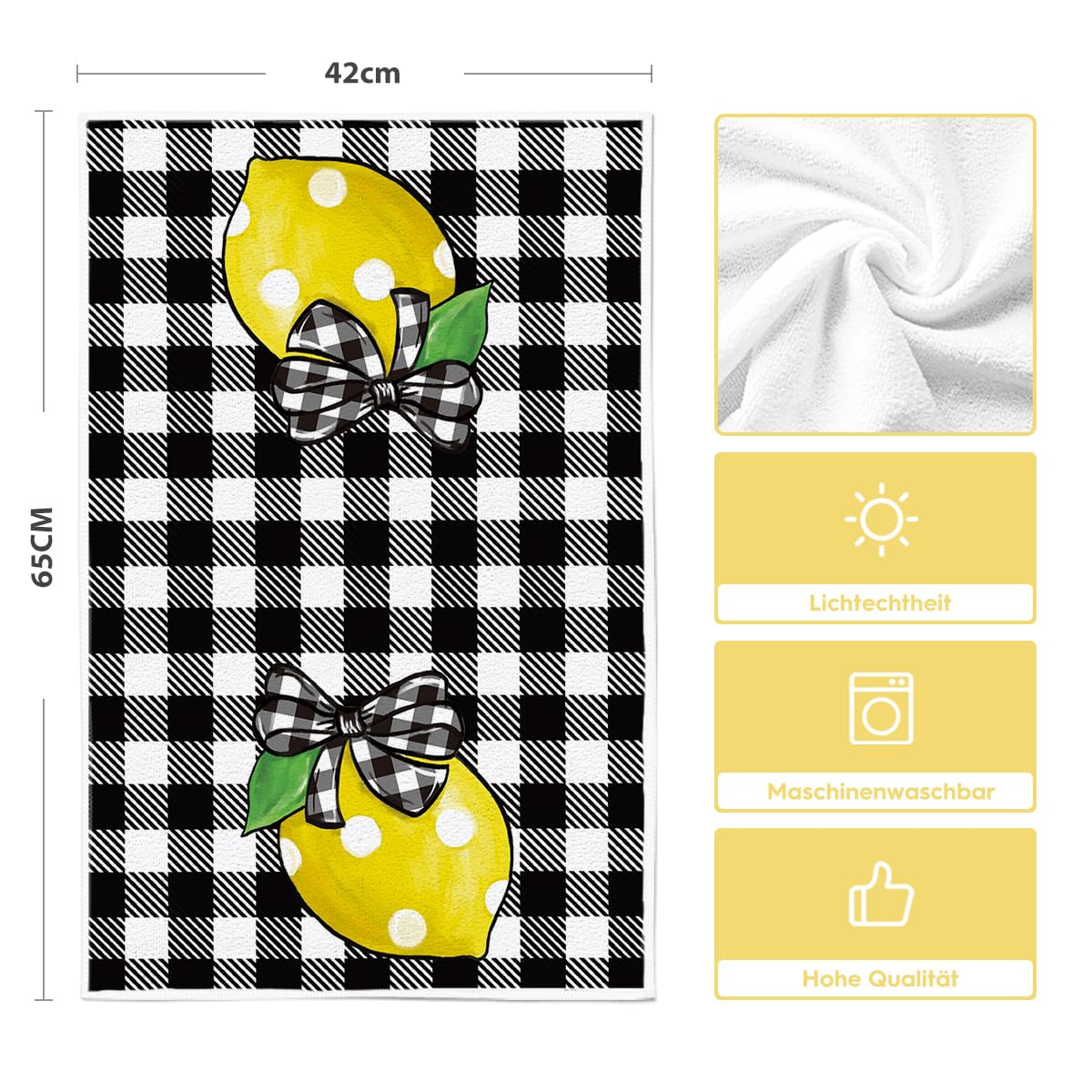 Artoid Mode Lot De 2 Torchons De Cuisine En Polyester - Motif Herbes Anciennes Et Fleurs Sauvages - 42 X 65 Cm - Décoration Saisonnière D'été