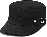WULIQIUQIU Unisex Army Cadet Military Flat Top Cap - Breathable Cotton Baseball Hat for Men Women, One Size Fits Most