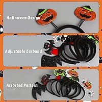 Vista 4 de CCINEE Paquete de 6 diademas de Halloween con elementos surtidos, diademas de disfraz de globo ocular, murciélago, araña, fantasma, calabaza