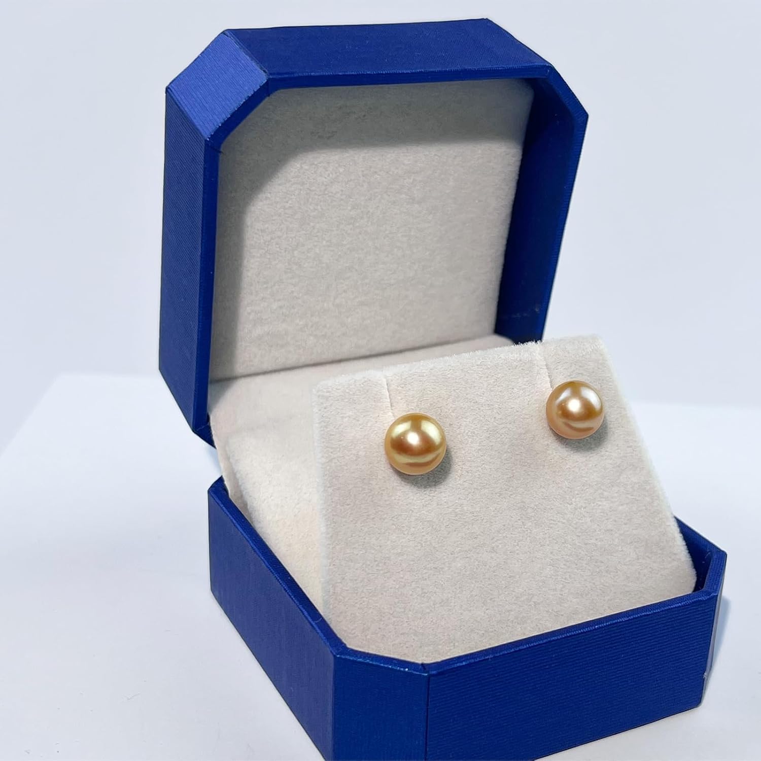 Round Akoya Pearl Stud Earrings in Cultured Blue/Golden/Grey Pearls with 925 Sterling Silver, Hypoallergenic - Luxurious Jewelry Gift for Women on Anniversary, Birthday, Mother's Day - Image 6