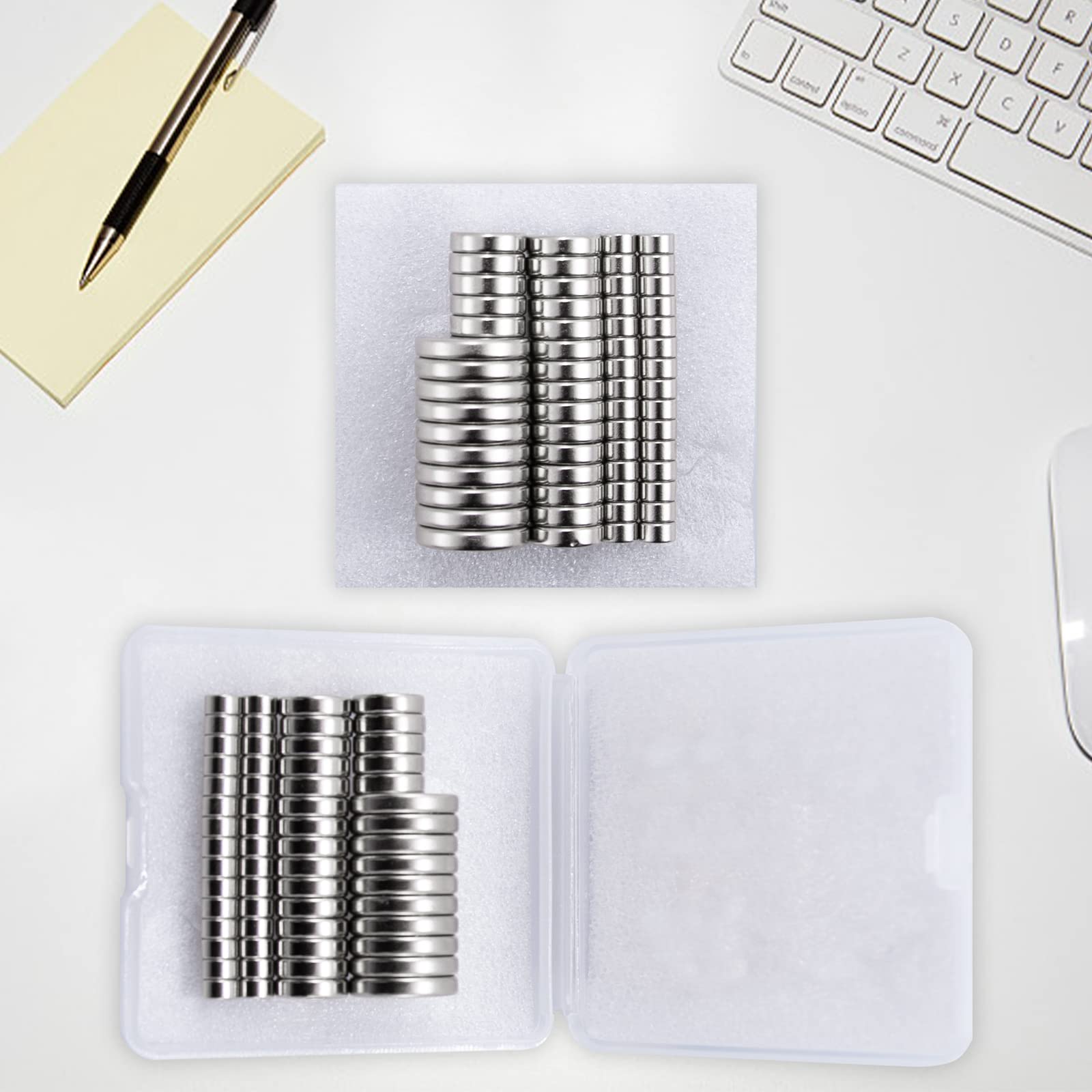 60 Pezzi Calamite Tonde 18x5mm - Potenti, Per Frigorifero, Lavagna, Ufficio, Nero - Foto 5