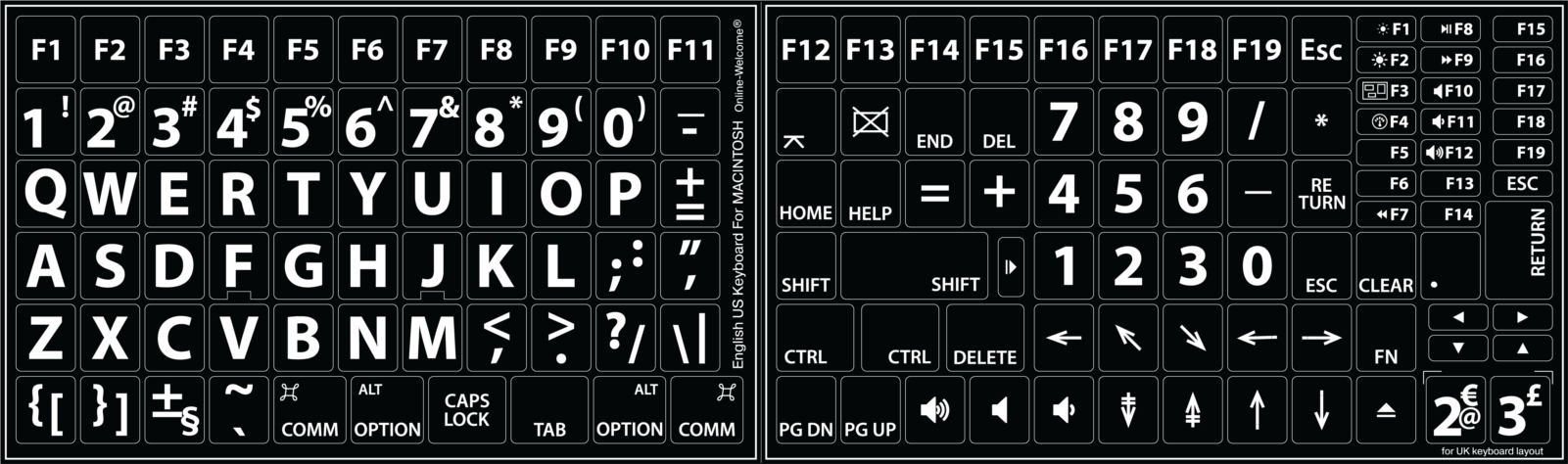 Buy Online-Welcome Mac English US Large Lettering Upper Case Keyboard ...