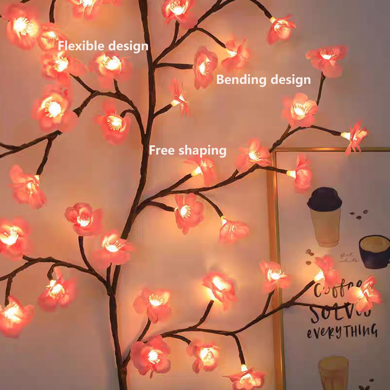 Ramo luminoso a LED a forma di fiore di ciliegio, con 144 LED, telecomando e 8 modalità di illuminazione, ideale per l'uso domestico. | Leroy Merlin