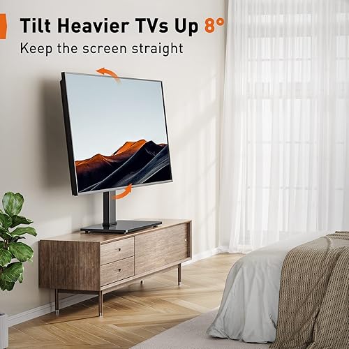 Miniatura 4 de Perlegear Soporte para TV, soporte giratorio universal para televisores LCDLEDOLED de 32 a 60,65 pulgadas de hasta 88 libras, soporte de TV de mesa