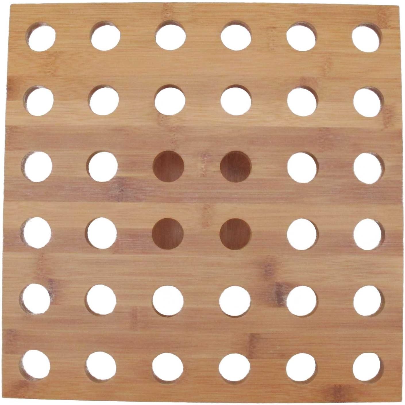 BambooMN 13" x 13" Natural Bamboo Square Food Cone Display Tamaki Stand for Restaurants, Catered Events, Party or Buffets, Holds up to 36 Cones