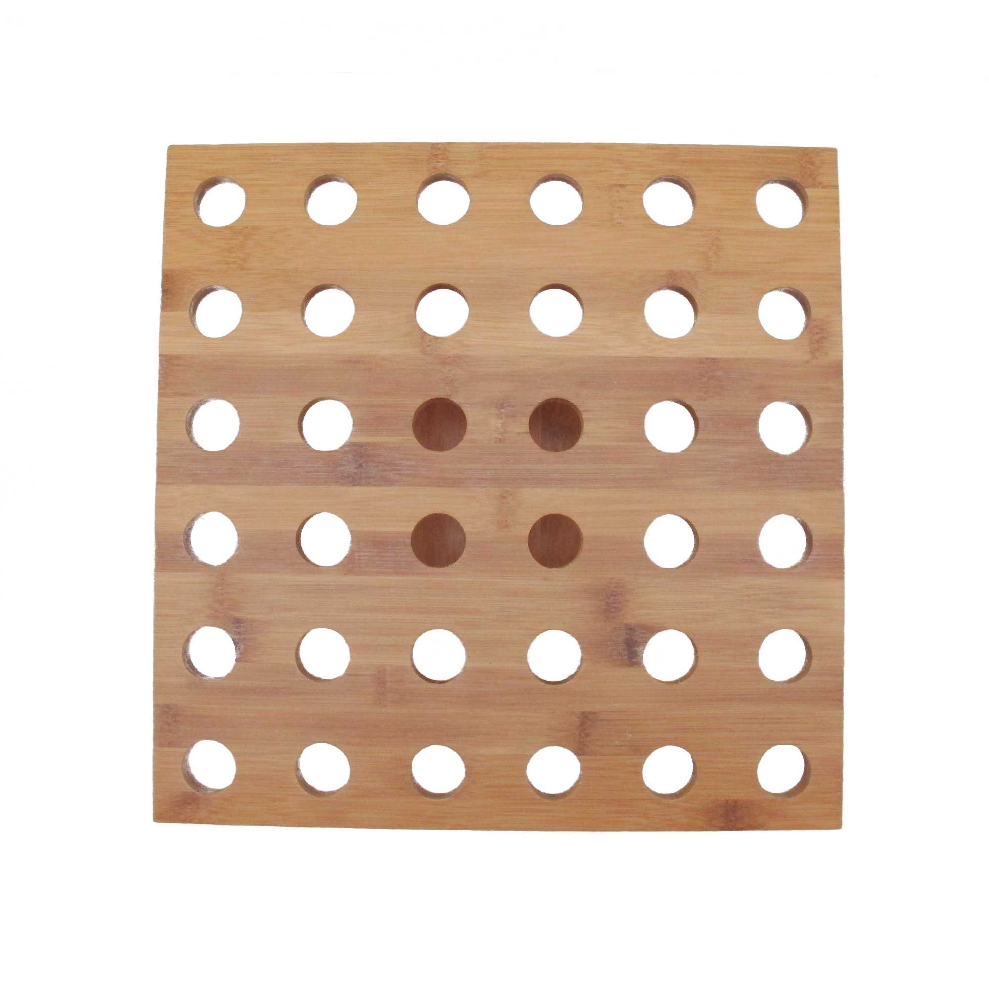 BambooMN Soporte cuadrado de bambú natural de 13 x 13 pulgadas para restaurantes, eventos con catering, fiestas o bufés, capacidad para hasta 36 conos, 3 piezas