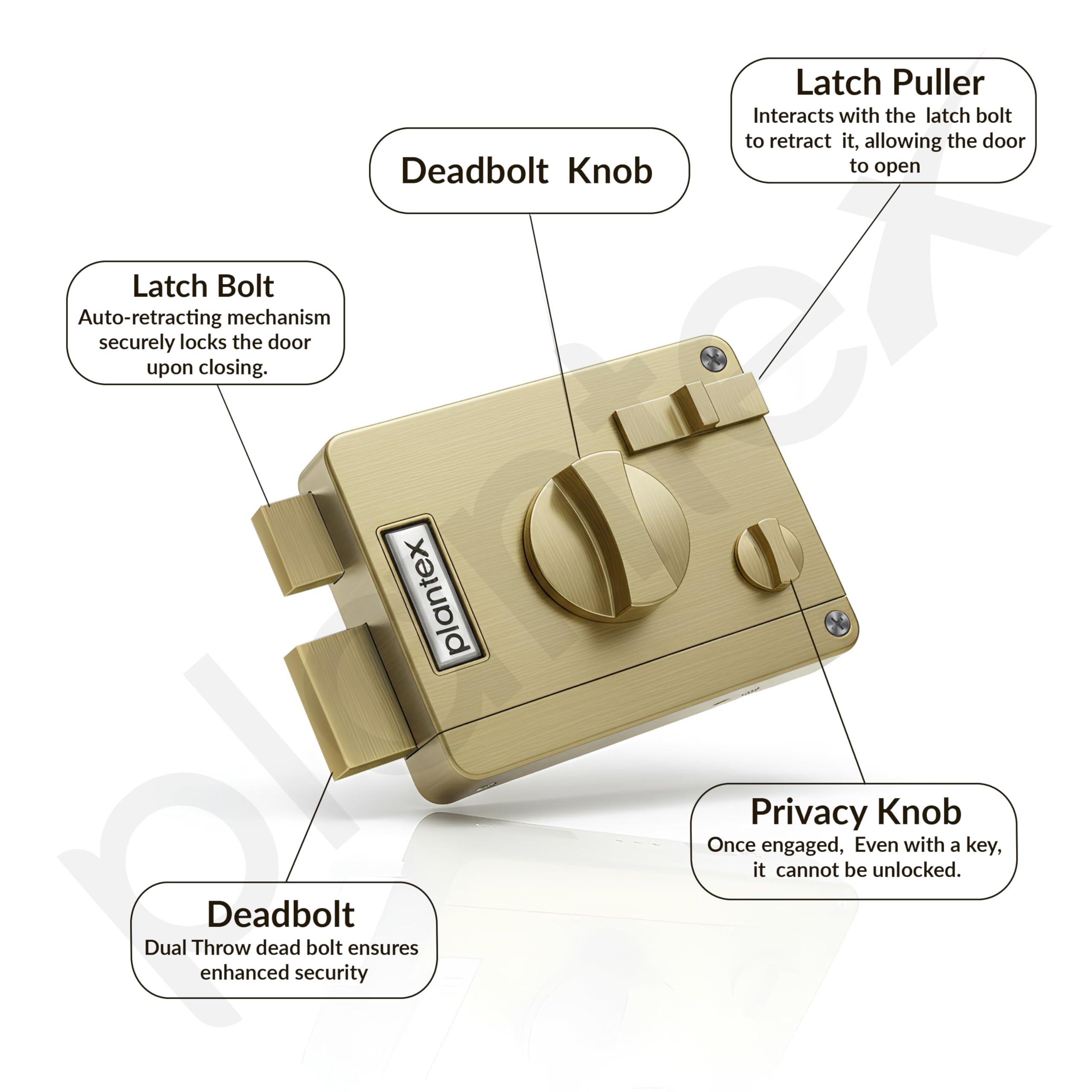 Brass Night Latch Lock - Secure Your Doors! -5