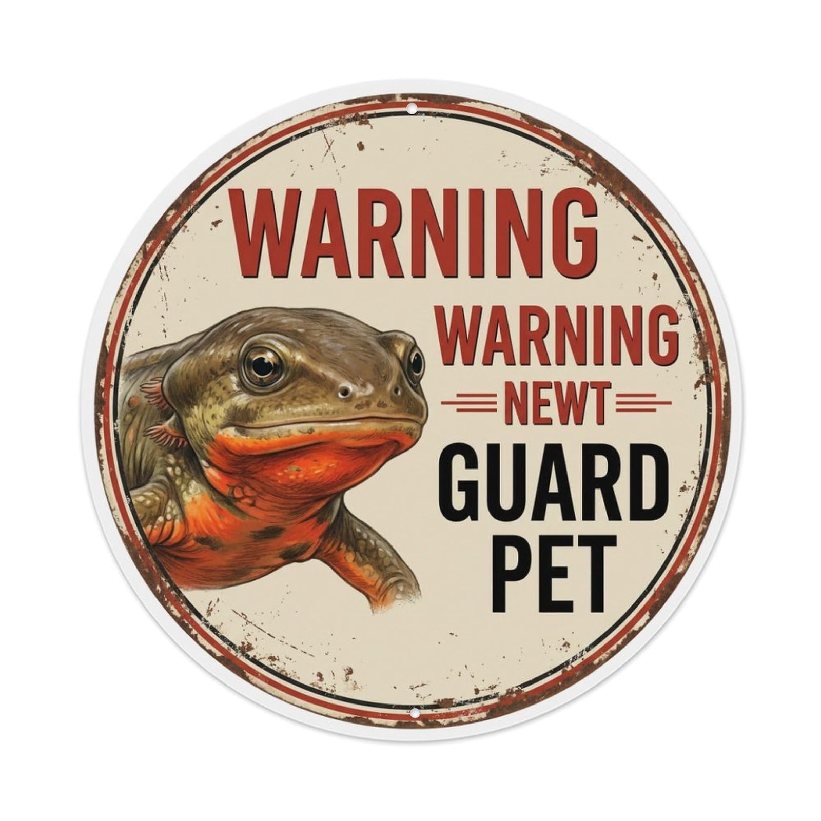 Tgrcjimh Style Metal Tin Sign Vintage Warning Newt