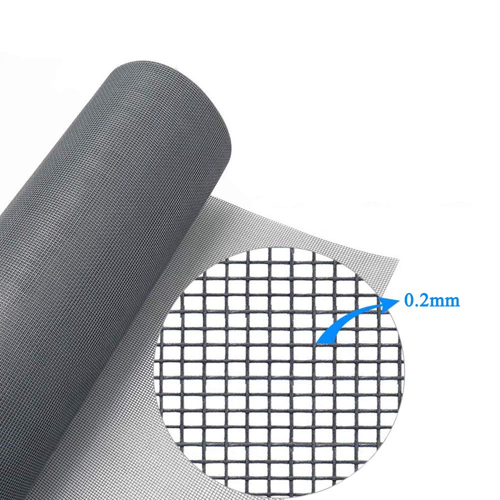 Rotolo Zanzariera 1.2x8m, Tenda Antiinsetti Resistente ai Raggi UV Zanzariera Finestra A Rullo, per La Pulizia delle Finestre. - Grigio