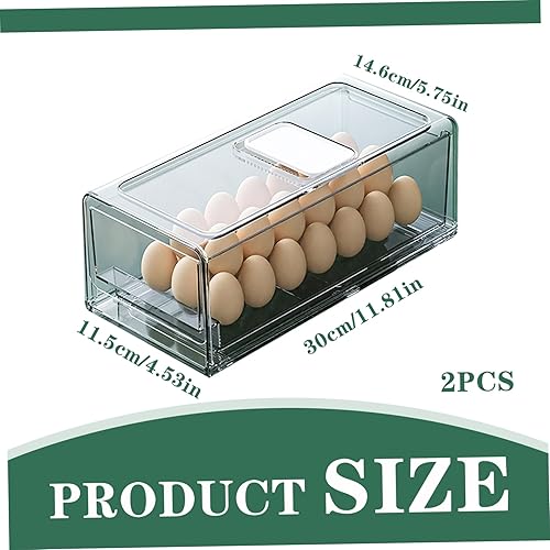 Miniatura 6 de 2 organizadores y almacenamiento de refrigerador apilables de 12 x 6 x 5 pulgadas, organizadores de refrigerador extraíbles para ventilar y