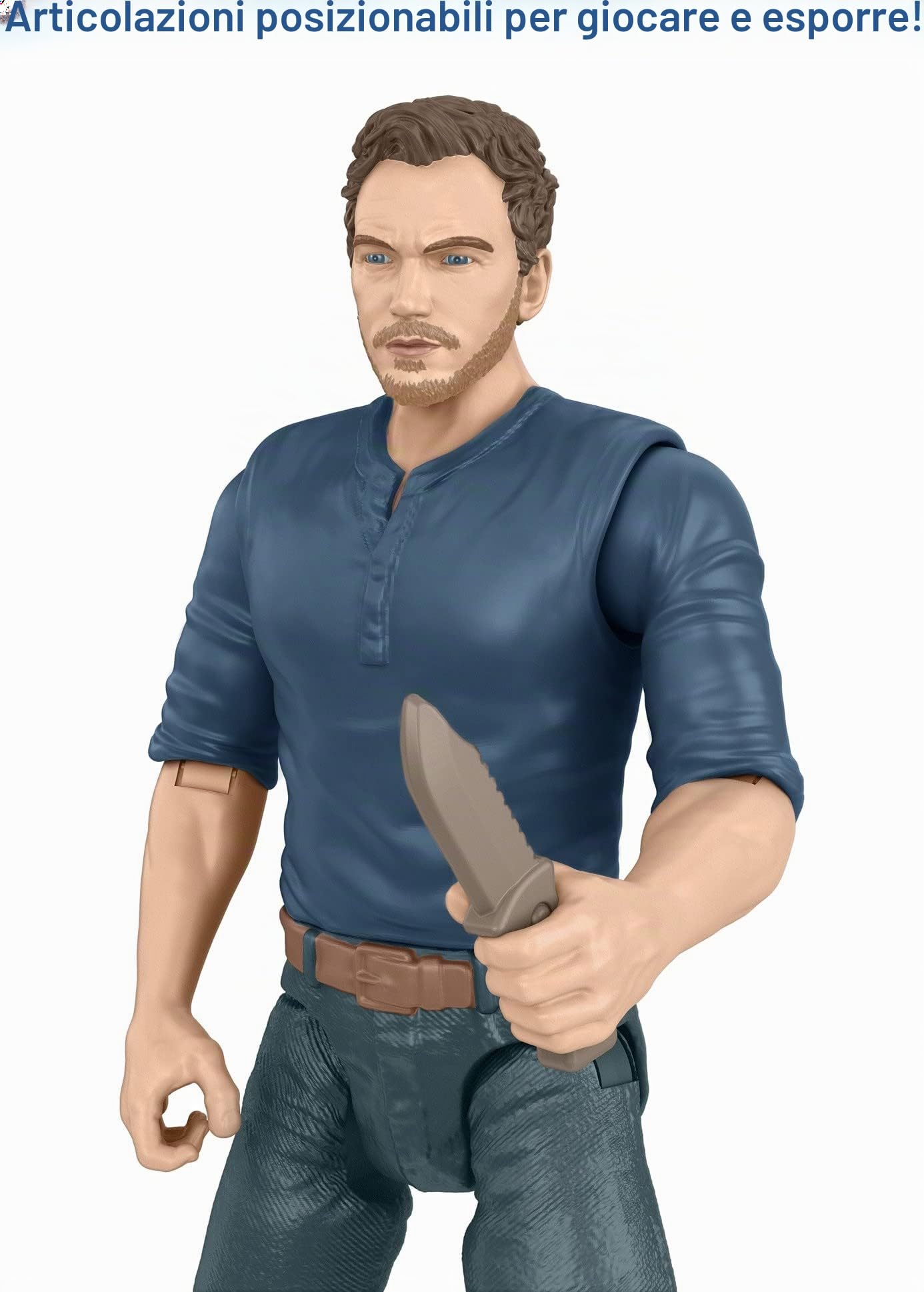 Jurassic World Dominion Human & Dino Pack Owen & Velociraptor Beta e accessori, action figure autentiche, articolazioni mobili, dai 4 anni in su