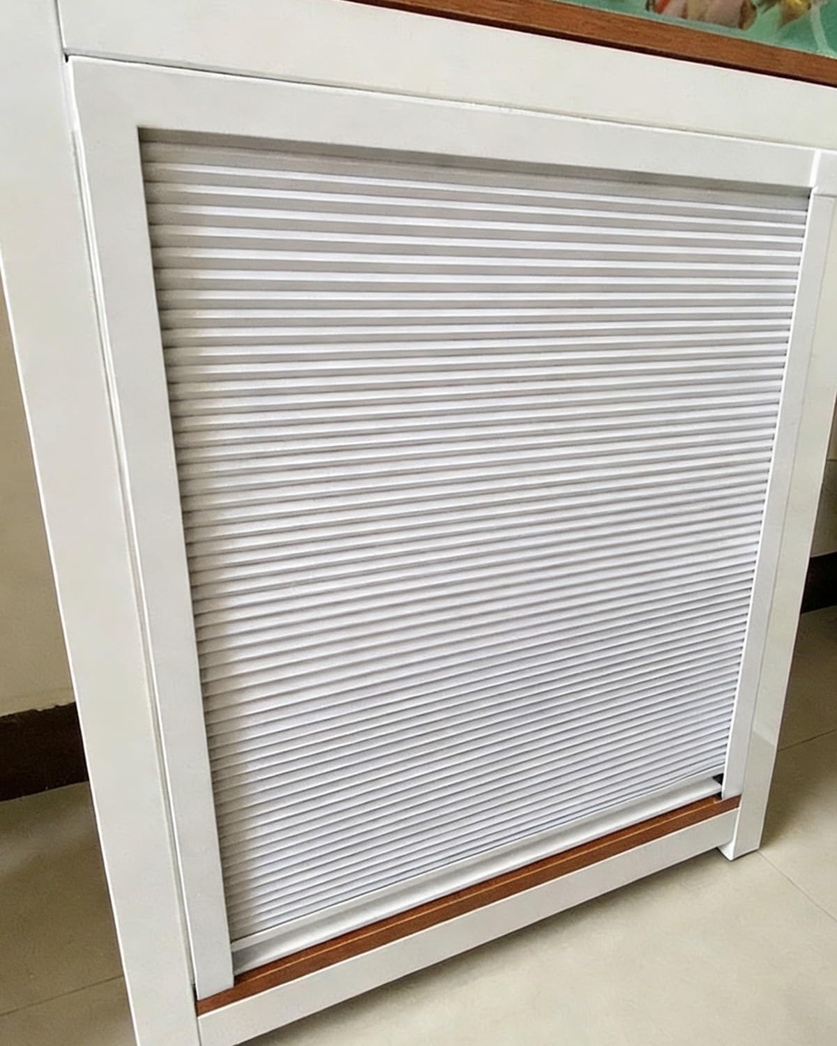 Concertina Porte d'armoire rétractable pour petit placard, porte coulissante pliante avec poignée, porte de placard en métal non tissé et pliable, séparateur accordéon pliable (80 x 85 cm) - Blanc