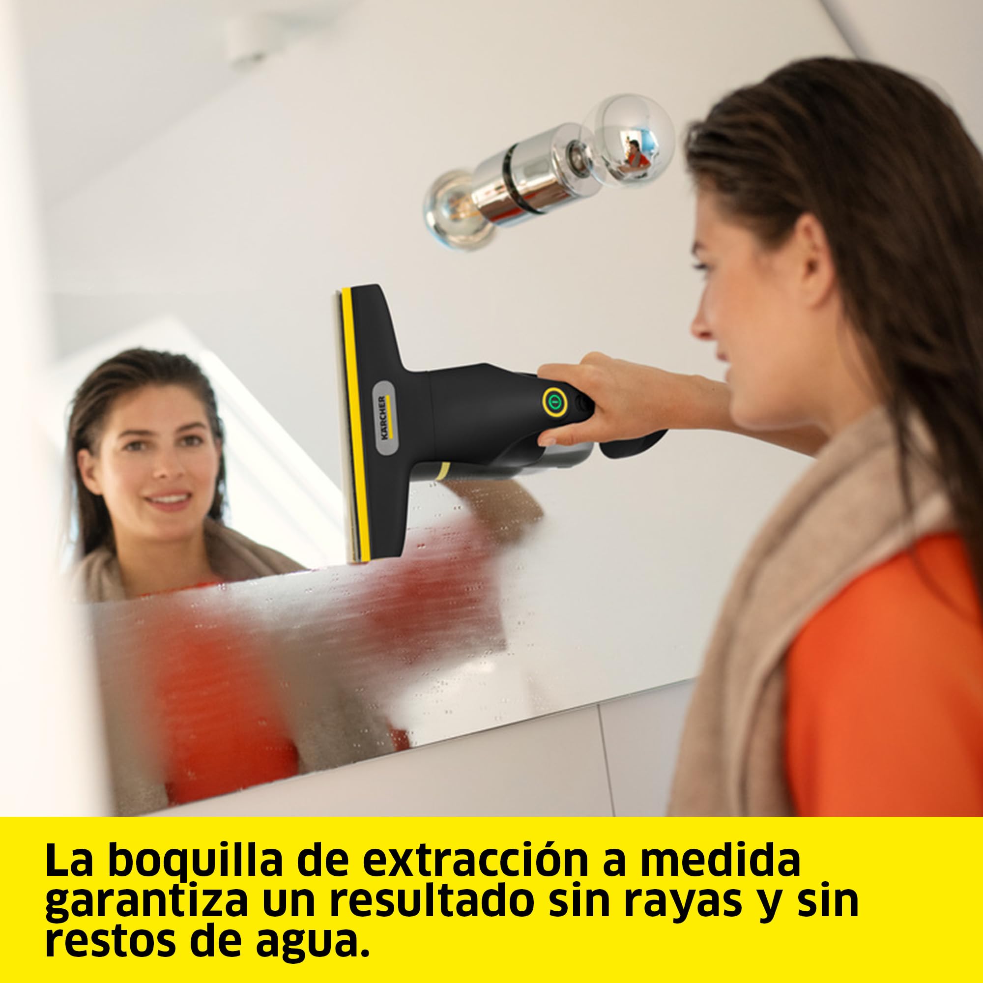 Kärcher limpiadora de cristales con batería WV 1 Compact Care Extra+ Black, autonomía: 25 min, depósito: 100 ml, peso: 0,5 kg, botella pulverizadora con paño de microfibra, 500 ml de limpiacristales