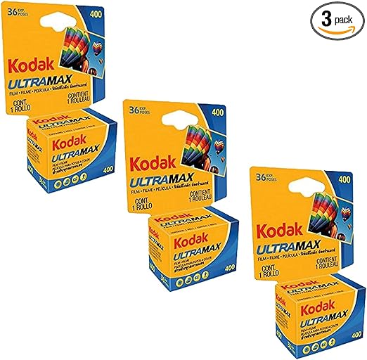 Kodak Ultramax 400 Color Print Film 36 Exp. 35mm DX 400 135-36 (108 Pics) (Pack of 3), Basic