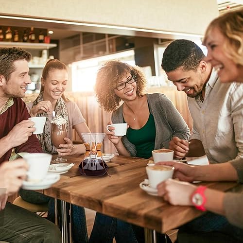 Miniatura 2 de COFISUKI Cafetera vertida con filtro de goteo de acero inoxidable reutilizable, jarra de café de vidrio de borosilicato sin plomo con collar de