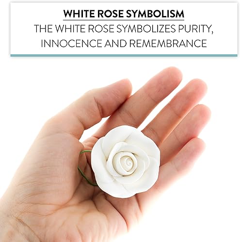 Miniatura 4 de Global Sugar Art Flores de pastel de azúcar y rosas, blancas, medianas con alambre, 1.75 pulgadas, 12 unidades por el chef Alan Tetreault