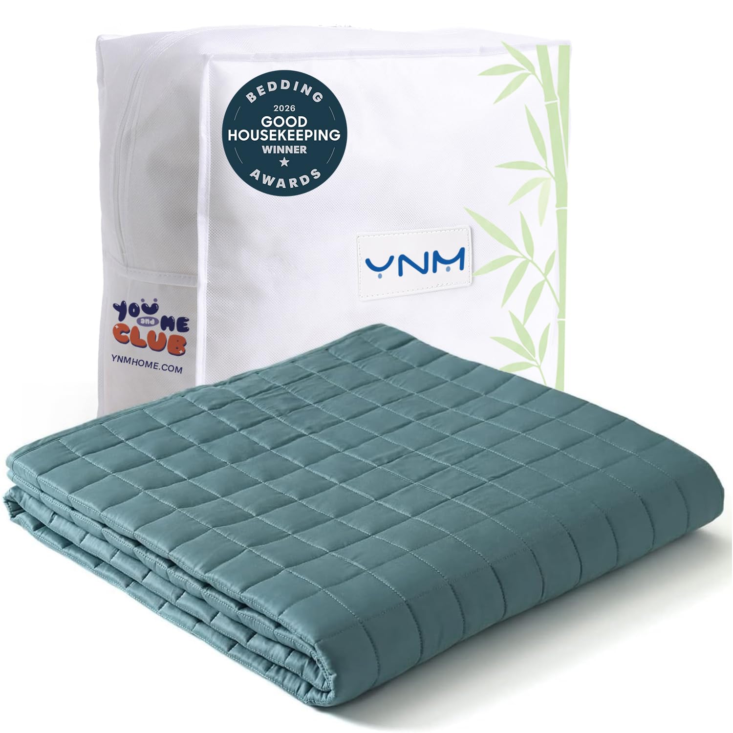 YnM King Size Cooling Weighted Blanket for Adults (88x104 Inches, 40 Pounds, Sea Grass), Perfect for Hot Sleepers with Cooling Rayon/Glass Beads, Heavy Bed Blanket for Couple on Queen or King Bed